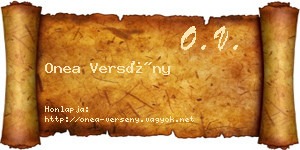 Onea Versény névjegykártya